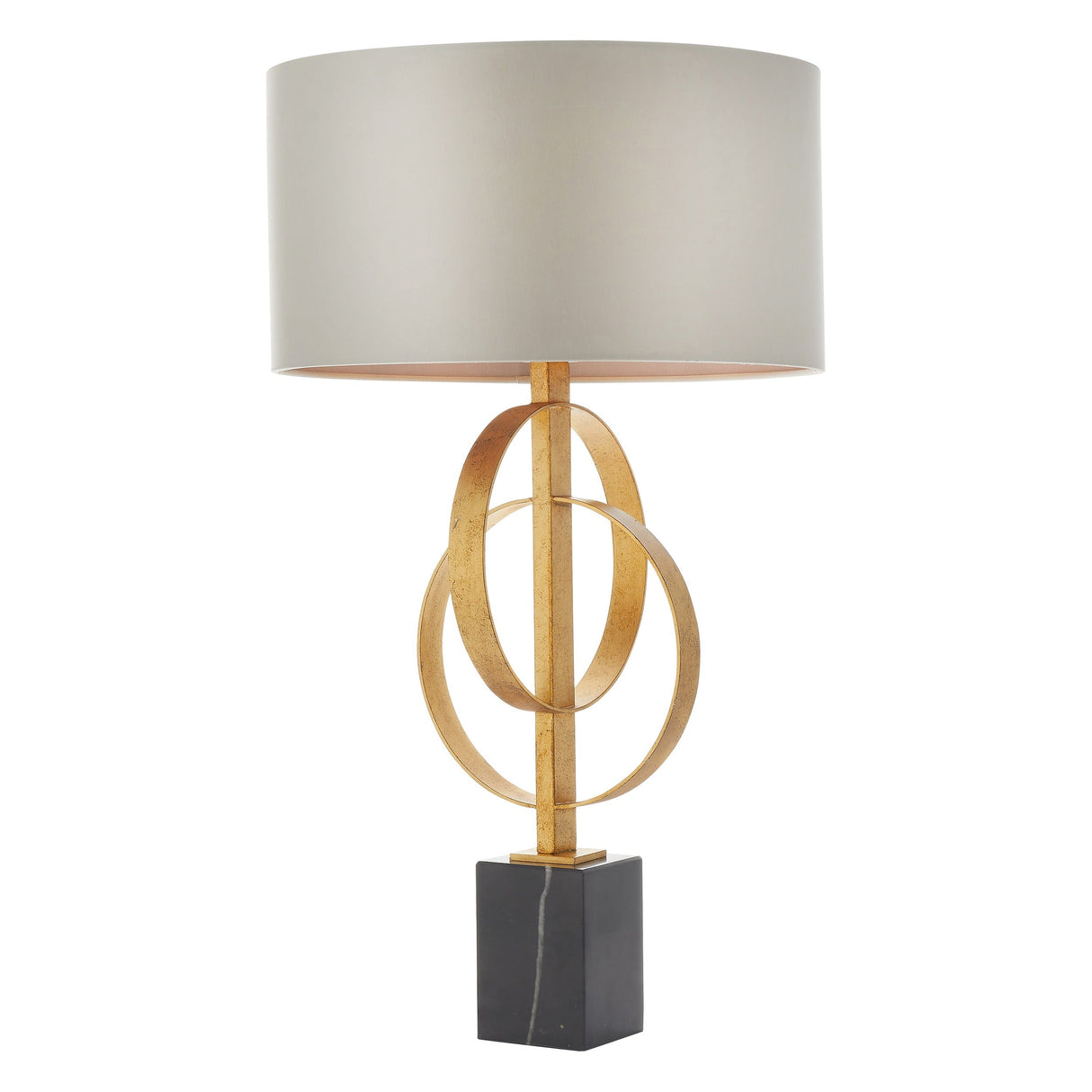 Sparrowmere Double Hoop Table Lamp - Gold Leaf Mink