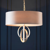 Sparrowmere Double Hoop XL 5 Light Pendant - Silver Leaf Mink