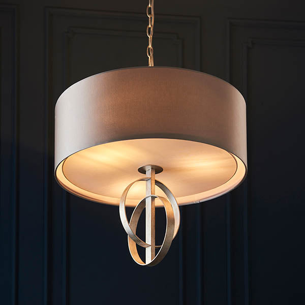Sparrowmere Double Hoop XL 5 Light Pendant - Silver Leaf Mink