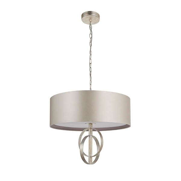 Sparrowmere Double Hoop Large 3 Light Pendant - Silver Leaf Mink