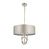 Sparrowmere Double Hoop Large 3 Light Pendant - Silver Leaf Mink