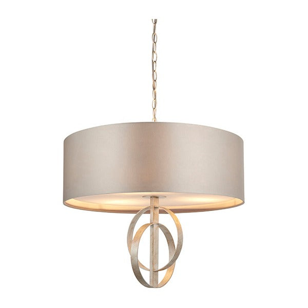 Sparrowmere Double Hoop Large 3 Light Pendant - Silver Leaf Mink