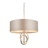 Sparrowmere Double Hoop Large 3 Light Pendant - Silver Leaf Mink