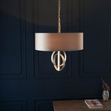 Sparrowmere Double Hoop Large 3 Light Pendant - Silver Leaf Mink