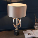 Sparrowmere Double Hoop Table Lamp - Silver Leaf Mink