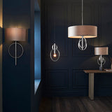 Sparrowmere Double Hoop Table Lamp - Silver Leaf Mink