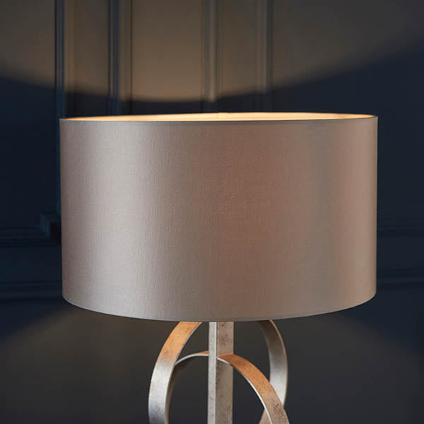 Sparrowmere Double Hoop Table Lamp - Silver Leaf Mink