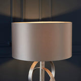 Sparrowmere Double Hoop Table Lamp - Silver Leaf Mink