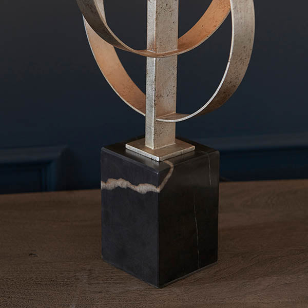 Sparrowmere Double Hoop Table Lamp - Silver Leaf Mink