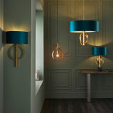 Sparrowmere Hoop Wall Light - Gold Leaf Teal