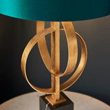 Sparrowmere Double Hoop Table Lamp - Gold Leaf Teal