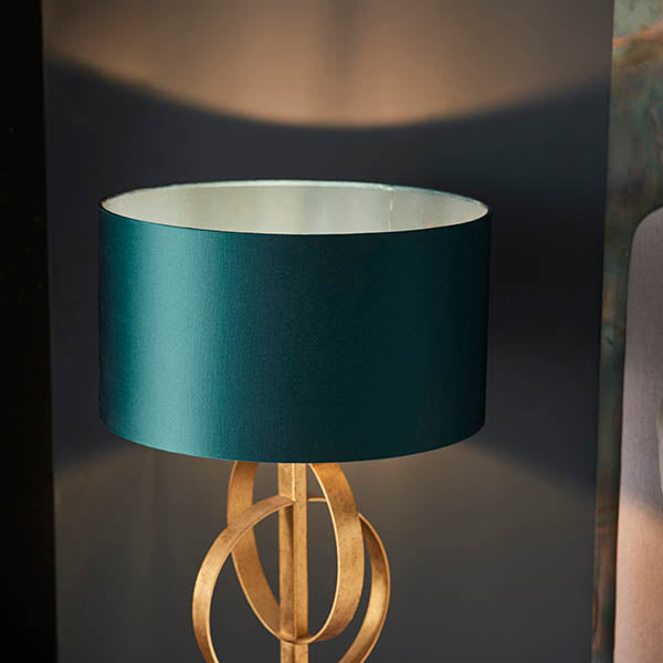 Sparrowmere Double Hoop Table Lamp - Gold Leaf Teal