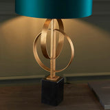 Sparrowmere Double Hoop Table Lamp - Gold Leaf Teal