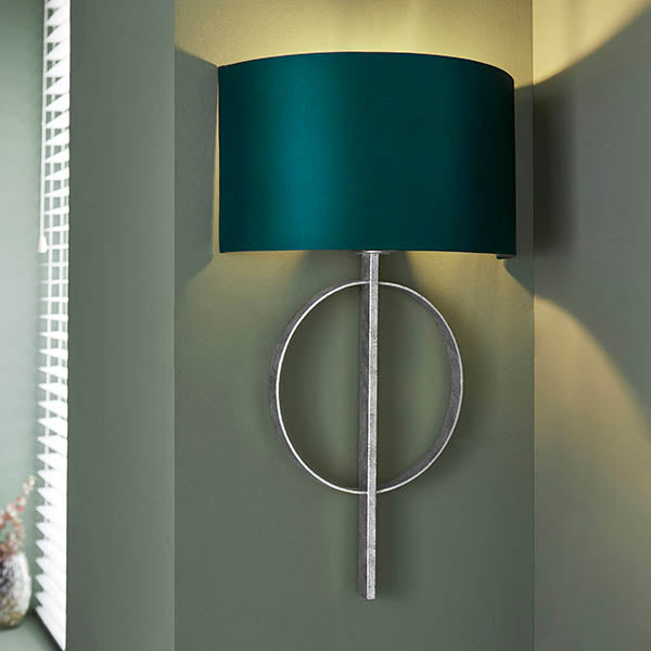 Sparrowmere Hoop Wall Light - Silver Leaf Teal