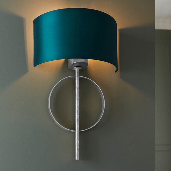 Sparrowmere Hoop Wall Light - Silver Leaf Teal