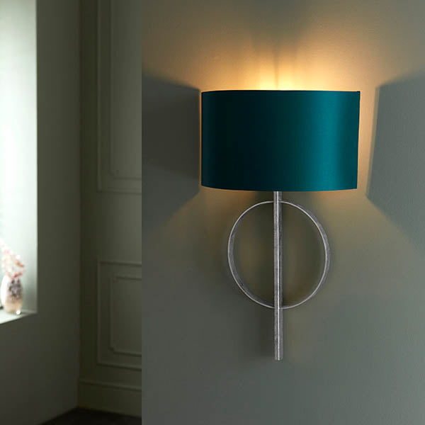 Sparrowmere Hoop Wall Light - Silver Leaf Teal
