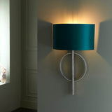 Sparrowmere Hoop Wall Light - Silver Leaf Teal