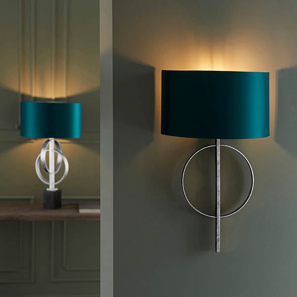 Sparrowmere Hoop Wall Light - Silver Leaf Teal