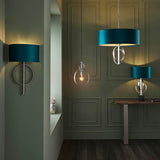 Sparrowmere Hoop Wall Light - Silver Leaf Teal