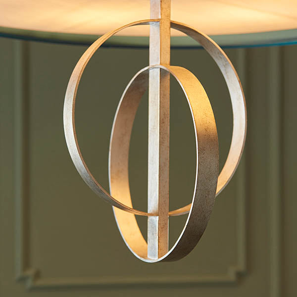 Sparrowmere Double Hoop XL 5 Light Pendant - Silver Leaf Teal