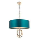 Sparrowmere Double Hoop XL 5 Light Pendant - Silver Leaf Teal