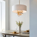 Glendhurst Ribbon 3 Light Pendant - Gold Ivory