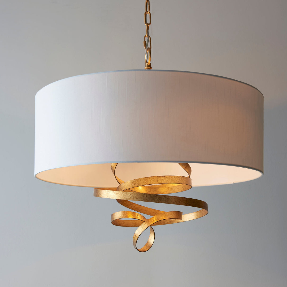 Glendhurst Ribbon 3 Light Pendant - Gold Ivory