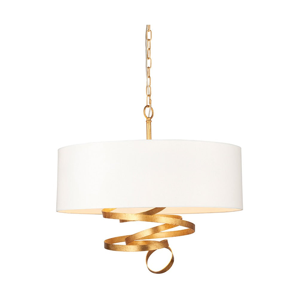 Glendhurst Ribbon 3 Light Pendant - Gold Ivory