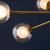 Farnleigh Ribbed/frosted 9 Light Pendant - Satin Brass Clear