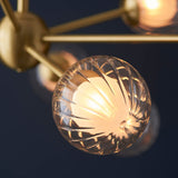 Farnleigh Ribbed/frosted 9 Light Pendant - Satin Brass Clear