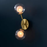 Farnleigh Ribbed/frosted 2 Light Wall Light - Satin Brass Clear