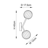 Farnleigh Ribbed/frosted 2 Light Wall Light - Satin Brass Clear
