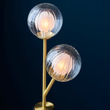 Farnleigh Ribbed/frosted Table Lamp - Satin Brass Clear