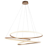 Tolmere Spiral Grand Pendant by Lighting No.1 in natural metal finish, integrated LED ribbon coiled into an open spiral, suspended on a white background.