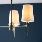 Corriford Multi Arm Tapered 3 Light Pendant - Bright Nickel