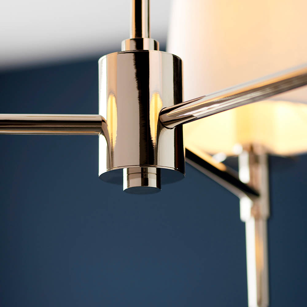 Corriford Multi Arm Tapered 3 Light Pendant - Bright Nickel