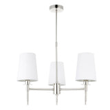 Corriford Multi Arm Tapered 3 Light Pendant - Bright Nickel