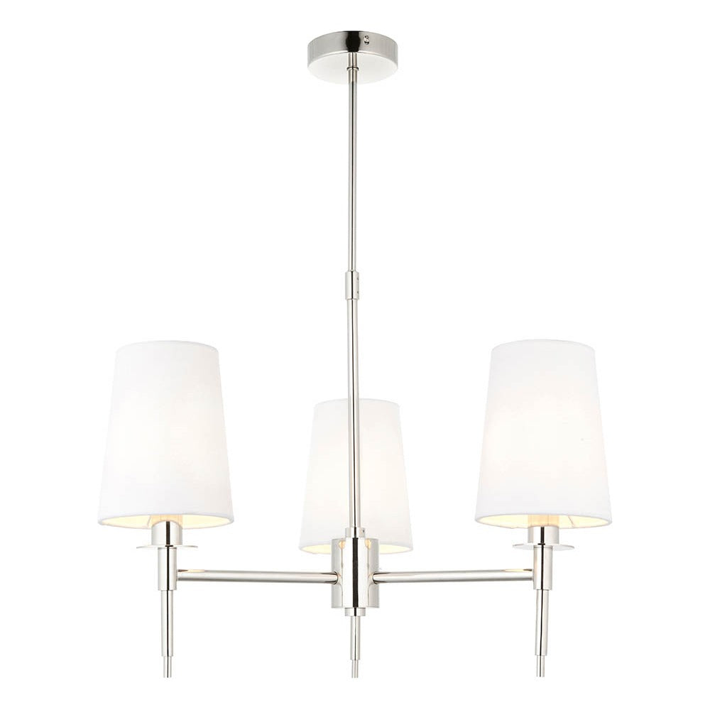 Corriford Multi Arm Tapered 3 Light Pendant - Bright Nickel