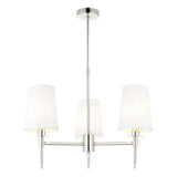 Corriford Multi Arm Tapered 3 Light Pendant - Bright Nickel
