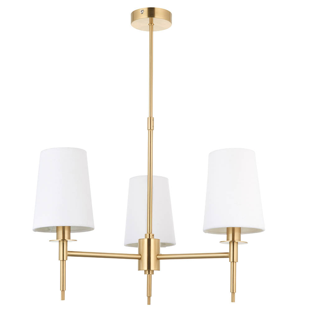 Corriford Multi Arm Tapered 3 Light Pendant - Satin Brass