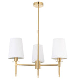Corriford Multi Arm Tapered 3 Light Pendant - Satin Brass