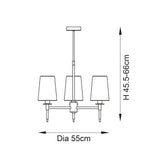 Corriford Multi Arm Tapered 3 Light Pendant - Satin Brass