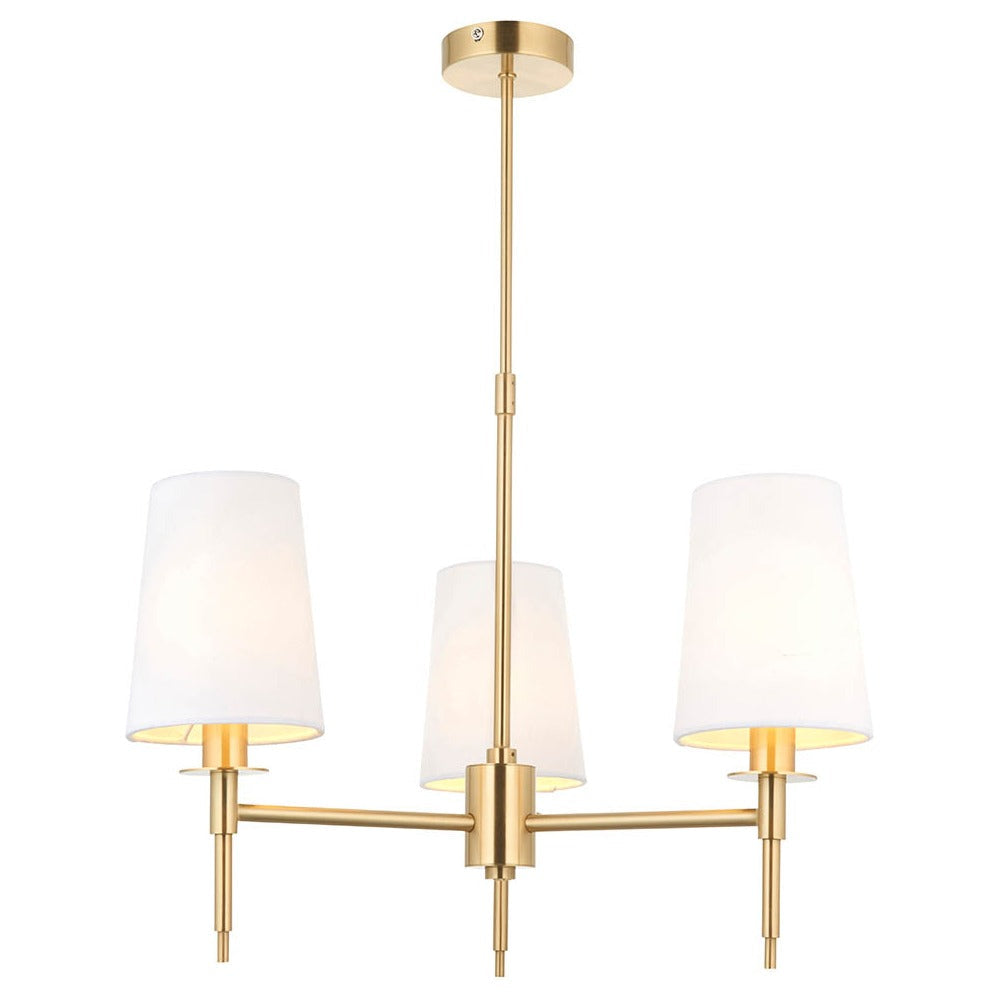 Corriford Multi Arm Tapered 3 Light Pendant - Satin Brass