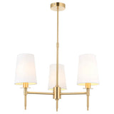 Corriford Multi Arm Tapered 3 Light Pendant - Satin Brass