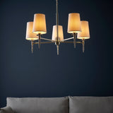 Corriford Multi Arm Tapered 5 Light Pendant - Bright Nickel