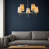 Corriford Multi Arm Tapered 5 Light Pendant - Bright Nickel