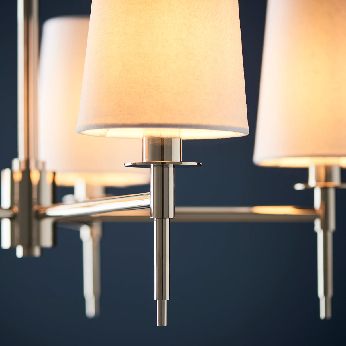 Corriford Multi Arm Tapered 5 Light Pendant - Bright Nickel