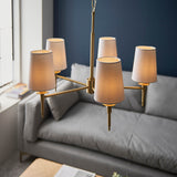 Corriford Multi Arm Tapered 5 Light Pendant - Satin Brass