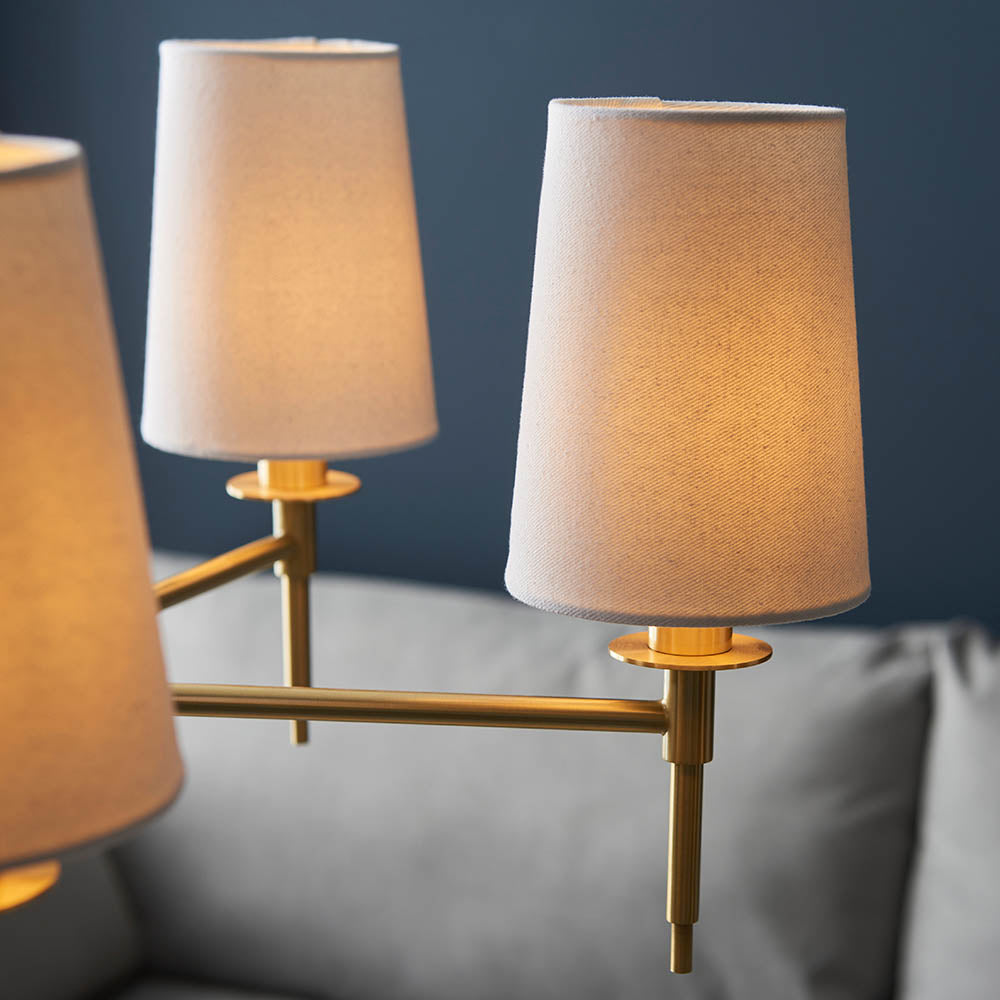 Corriford Multi Arm Tapered 5 Light Pendant - Satin Brass