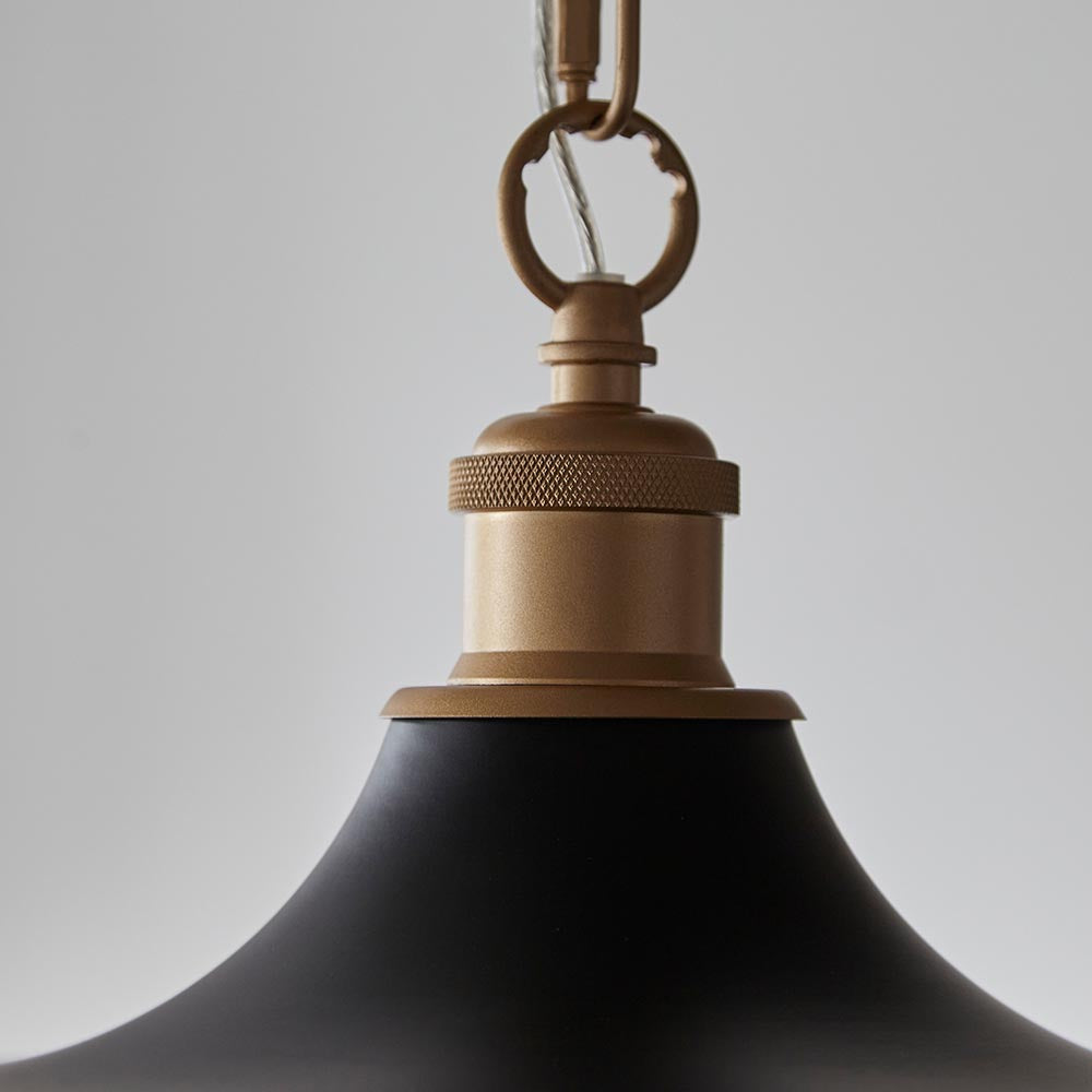 Denhollow Mid Century Pendant - Matt Black Satin